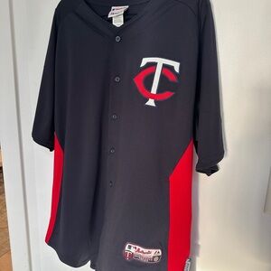 Majestic Navy and Red Minnesota Twins Jersey Men’s XL